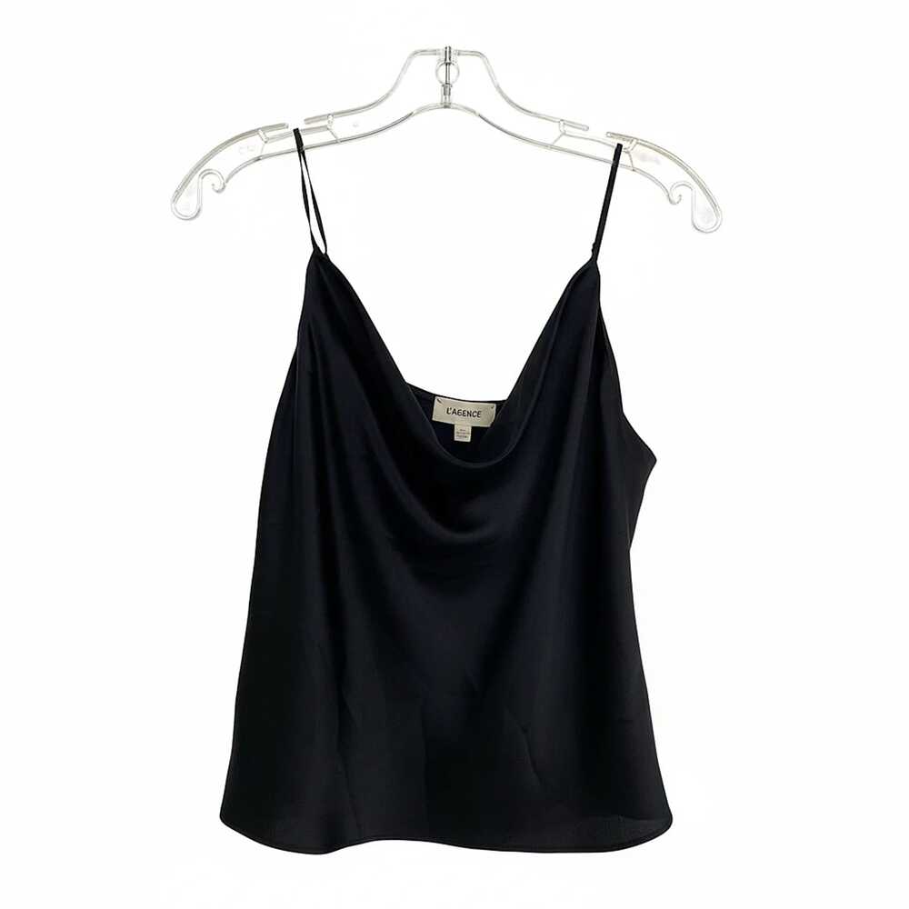 L’agence Black Silk Tank Top | Women’s M | Extra Button Included